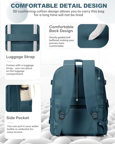 Image of coowoz Travel Backpack Carry On for Women Man Gym Backpack with Laptop Compartment Mochila de Viaje Teacher Personal Item Backpacks Airplane Accessories Must Haves Peacock Blue,20L