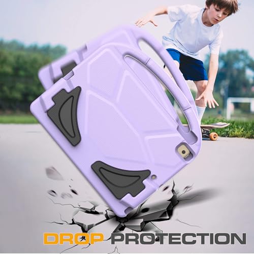 Image of Kids Case for iPad 9th /8th /7th Generation, iPad 10.2 Kids Case with Built-in Screen Protector, Durable Shockproof Handle Stand Protective Cover for iPad 10.2 Inch 2021 /2020 /2019, Lavender