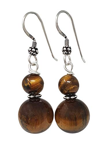 TreasureBay Pendientes colgantes de piedras preciosas naturales hechos a mano para mujeres y niñas hechos con gancho de plata de ley 925, Gema Cover