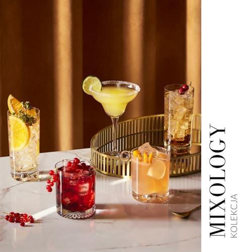 KROSNO Kieliszki do Whisky Gin Tumbler | Zestaw 6 kieliszków | 280 ML | Kolekcja Mixology | Kieliszki Koktajlowe Drinking Gift Box | Idealne do domu, restauracji i kuchni | Można myć w zmywarce