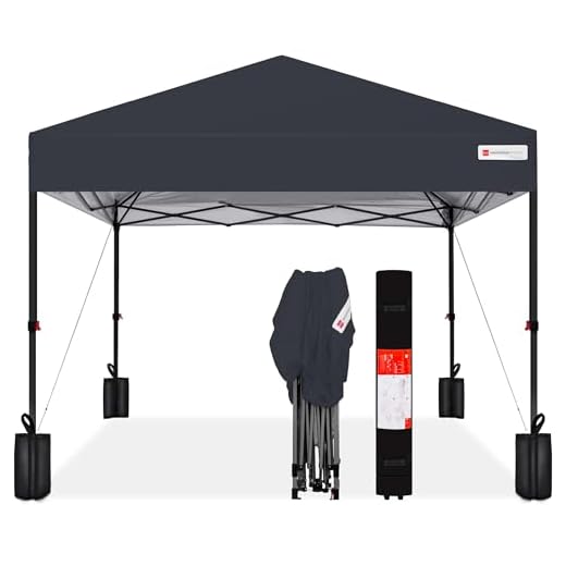 Best Choice Products 10x10ft 1-Person Setup Pop Up Canopy Tent Instant Portable Shelter w/ 1-Button Push, Case, 4 Weight Bags - Gray