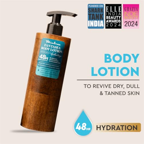 Image of Mintree Fantasea Body Lotion, 48-Hour Hydration with Ceramides and Peptides, Lightweight, Non-Sticky Body Lotion for Men and Women, Helps Calm Body Acne and Protect from Pollution | All Skin Types | 200 ml