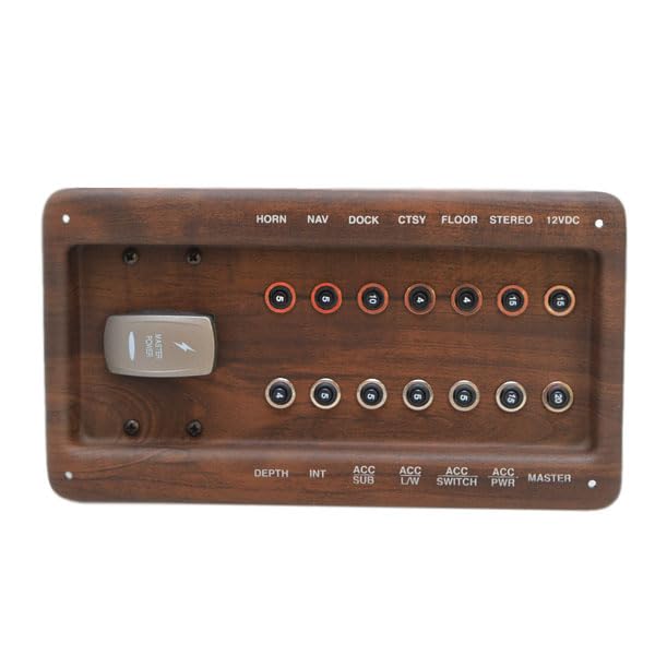 Pontoon Boat Breaker Panel | Faux Woodgrain 9 1/4 x 5 1/8 Inch