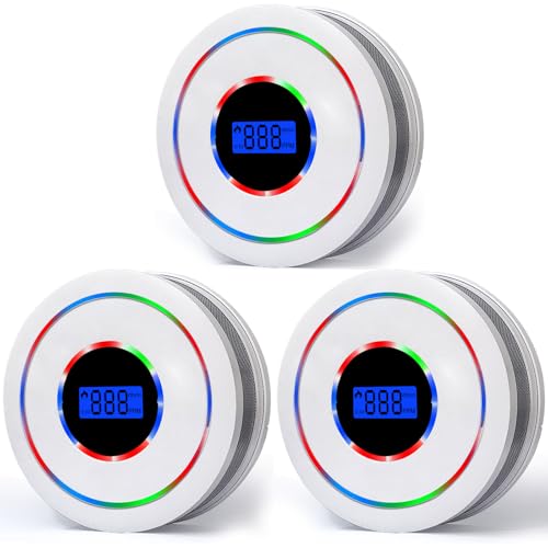 Smoke and CO Detector 3-Pack with LED Display