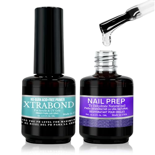 #Commissioniguadagnate<br>2Pcs*15ml Nail Prep Primer e Disidratatore per Unghie Preparazione Professionale Manicure Veloce Asciutto Kit Unghie Primer Migliorare l'adesione del rivestimento dell'unghia