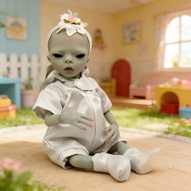 KAWAYII -14inch Lifelike Reborn Baby Dolls Alien Newborn Baby Dolls Soft Vinyl Soft Cloth Body Real...