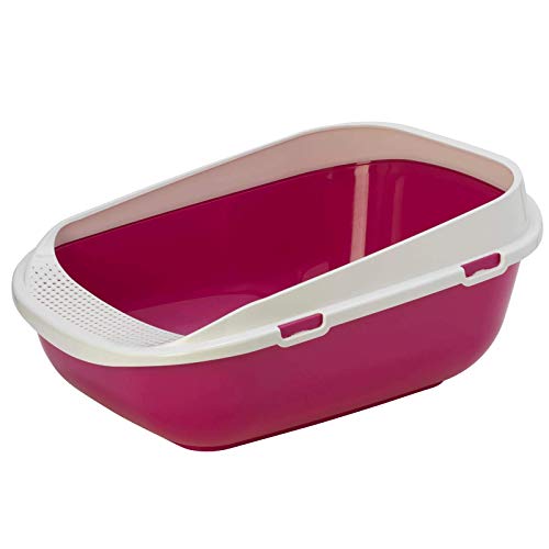 BAC LITIERE GEANT POUR CHAT 65 CM/GRANDE MAISON TOILETTE POUR CHAT JUSQU’À 8/9 KG