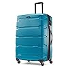 Samsonite Omni PC Hardside Expandable Luggage with Spinner Wheels, Caribbean Blue, Checked-Large 28-Inch