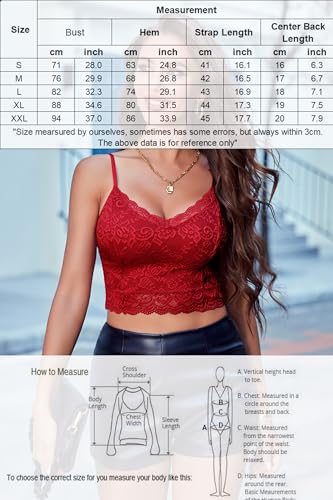 Image of Avidlove Lace Bralette for Women Spaghetti Strap Tank Top V Neck Slim Basic Camisoles