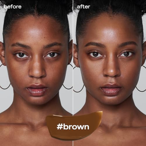 Image of glow breathable blemish balm #brown, deep-coverage bb cream & tinted moisturizer, skincare-like finish with green tea leaf water infusion, healthy radiant, non-comedogenic, 1 fl oz