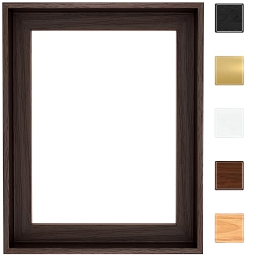 Image of Canvas Floater Frame for Finished Canvas Art, 1.25 inch Deep Floating Shadow Gap Design, Floating Frame for Canvas Art, Modern Gallery Style Wall Decor, Hardware Included (Dark Brown, 24x30)