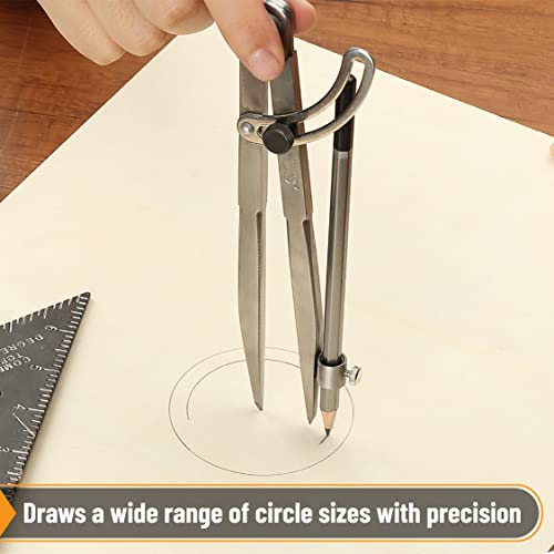 Mr. Pen- Professional Compass for Woodworking, 8 Inch Compass with Wing