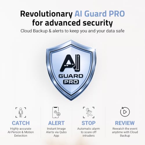 Image of Qubo Smart Cam 360 3MP (Pack of 2) by Hero Group | AI Guard Pro (12-Month Plan) | Cloud Backup | AI-Person Detection | Color Night Vision | Records Directly on Cloud | No SD Card Required