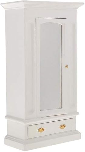 Muebles de madera miniatura del dormitorio del armario de la puerta del espejo blanco de la casa