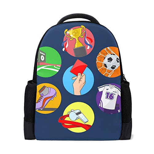 BONIPE Lindo Diseño de Fútbol Casual Mochila Personalizada Oficina Escuela Portátil
