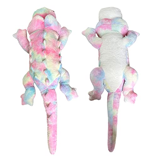 Hofun4U Crocodile Plush Pillow, Alligator Stuffed Animal, Colorful Crocodile Plush Doll Toy Home Decor Christmas Valentine’s Birthday Gift For Boys Girls Adults Kids (Rainbow,38 Inch) #TOP1