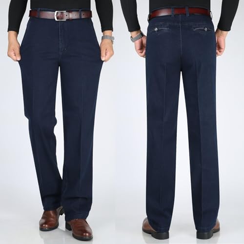 Men's Jeans Relaxed Fit for Older Men Classic Wide Straight Leg Jeans for Men Stretch Denim Pants with Pocket4