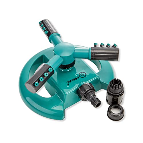HOMECALL Sprinkler Automatic 360 Degree Lawn Sprinkler System 3-Arm Automatic Rotating Lawn Sprinkler System with Quick Connections for Watering Plants Cover