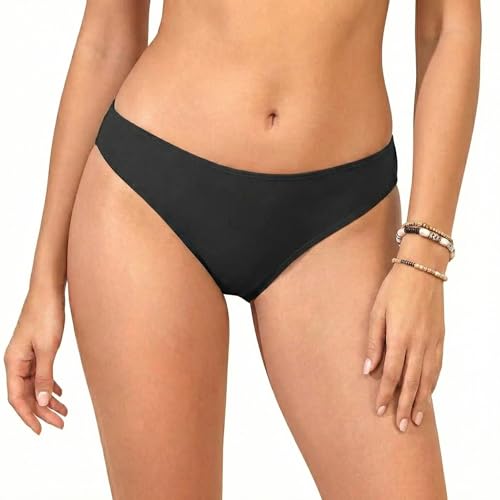 Image of Zmart Women Full Coverage Bikini Bottoms - Mid Rise Bathing Suit Swim Bottom Swimsuit Swimwear