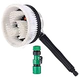 Royal Gardineer Mangueras de jardín - Cepillo de Lavado de Coches: Cepillo de Lavado Giratorio para mangueras de jardín con regulador de Flujo (Giratorio Cepillo de Lavado de Coches)
