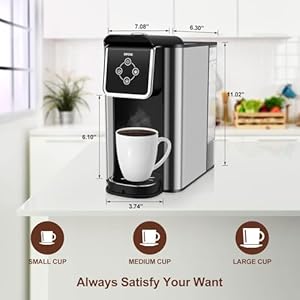 SIFENE single serve coffee machine 3-in-1 coffee maker for quick brew pods ground and loose tea 6-10oz cup sizes 50oz removable water tank 1150w compact efficient black SIFENE single serve coffee machine 3 in 1 coffee maker for quick brew pods ground and loose tea 6 10oz cup sizes 50oz removable water tank 1150w compact efficient black