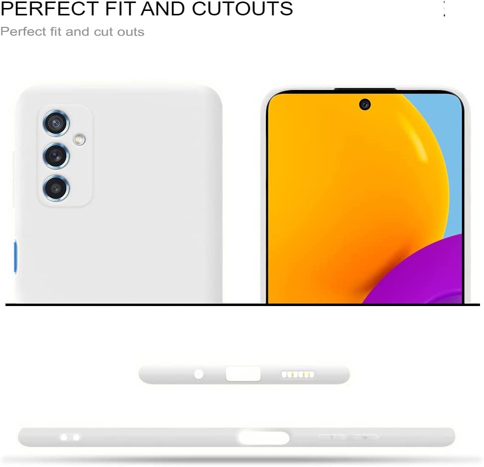 Image of DIZORO Liquid Silicone Case with Microfiber Cushioning Compatible for Samsung M52 5G Shockproof Slim Back Cover, Gel Rubber Full Body Protection (White)