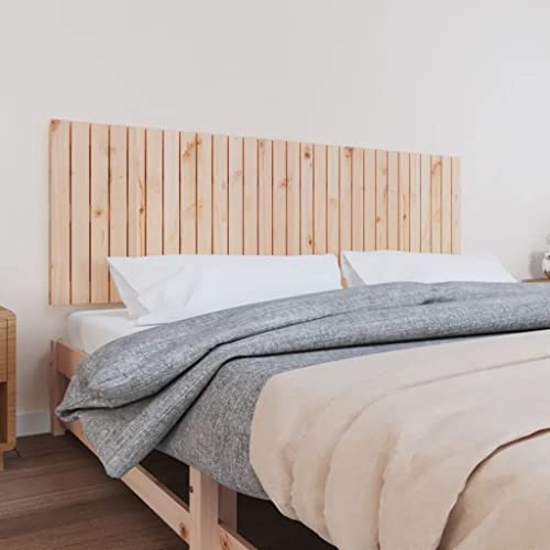 Genérico Cabecero de Cama de Pared Madera Maciza de Pino 185x3x60 cm Mobiliario,Camas y Accesorios,Cabeceros y pies de Cama Marrón 8,92kg