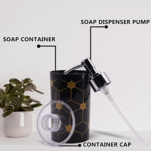 SHENRON-Black-Soap-Dispenser-Bottle-with-Decorative-Design-Chrome-Finish-Pump-and-Rust-Proof-Refillable-Liquid-Soap-Dispenser-for-Bathroom-Kitchen-Hand-Soap-Set-of-3Plastic SHENRON Black Soap Dispenser Bottle with Decorative Design | Chrome Finish Pump and Rust Proof | Refillable Liquid Soap Dispenser for Bathroom, Kitchen, Hand Soap - Set of 3(Plastic)