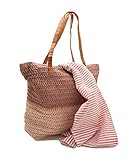 -Hermosa Bolsa de Playa, en papel tejido de colores Llamativos y de Moda Grandes L 45 X A 35X AN 15