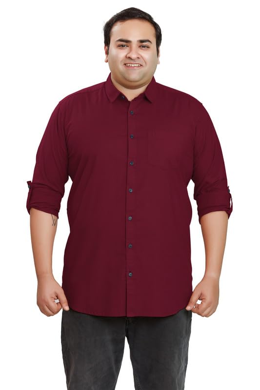 Image of BE ACTIVE Plus Size Lycra Cotton Satin for Men Shirts|| All Plus Size Men|| Cotton Stylish Full Sleeves Shirt for Men