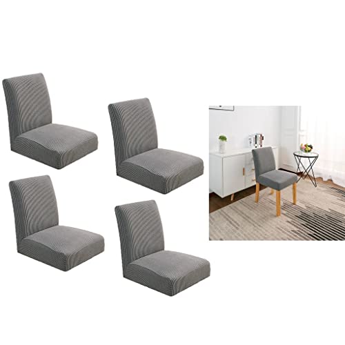 Housse de chaise de salle à manger extensible lot de 4 pour dossier bas - 5