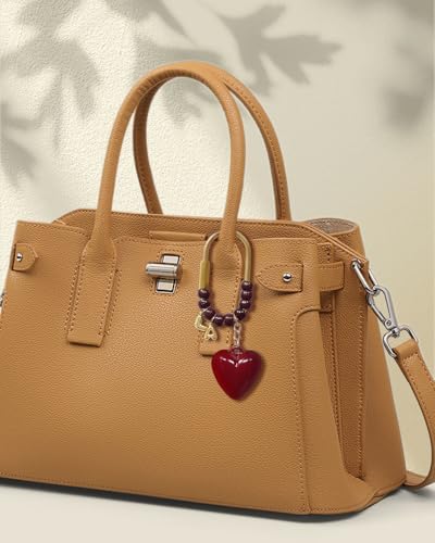 SanQuan Beaded Bag charms Purse Charms for Handbag, Cute Bubble Initial Letter Keychains for Women (Burgundy-Heart, Letter A-L) — view 2