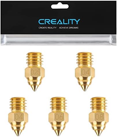 Creality 3D Printer MK-ST Nozzles 5pcs for Ender 3 S1 Ender-3 S1 Pro CR-6 SE CR-6 Max Sermoon V1 Pro Ender-2 Pro CR-200B CR-5 Pro H(CT-380) CR-10 Smart