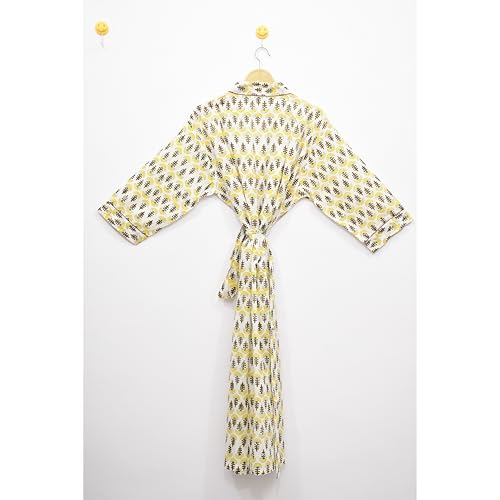 Image of Hand block print Cotton Kimono bikini cover up,Indian Hand block print Cotton Bath Robe,Swim Wear,Nighrwere Dressing Gown