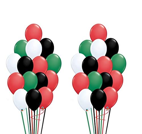 Pearl Metallic Balloons (160 Pieces 12in Red Black Green White)