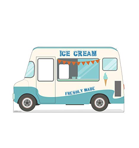 Image of Cardboard People Ice Cream Truck Stand-in Life Size Cardboard Cutout Standup