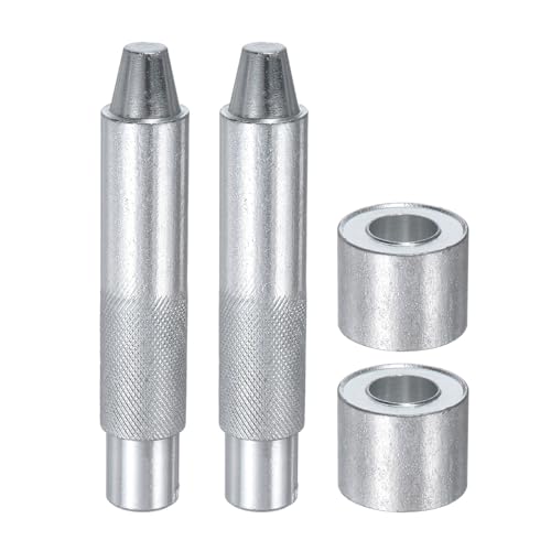 HARFINGTON 2Set Eyelet Hole Punch Die Tool 14.5mm 45# Steel Grommet Setter Install Tool Hollow Punch Tool Kit with Base for Fabric Clothing Crafts Bags