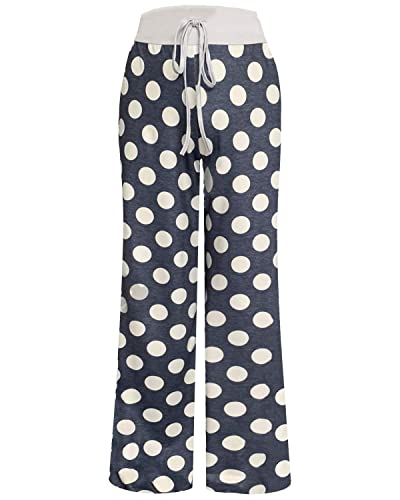 Image of NEWCOSPLAY Women's Comfy Pajama Pants Casual Drawstring Palazzo Lounge Wide Leg Pants