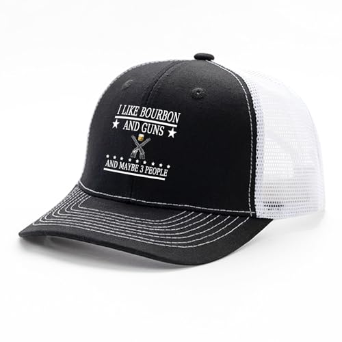 I Like Bourbon and Guns and Maybe 3 People Golf Hats Cycling Cap for Grandpa2