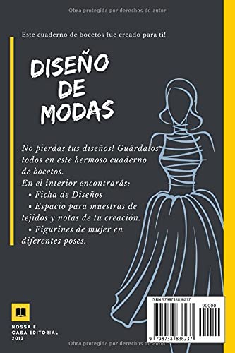 Miniatura 2 de Cuaderno de Bocetos de Diseño de Modas Más de 90 siluetas de mujer para tus diseños con Ficha de Inspiración para desarrollo de colecciones. (Libros