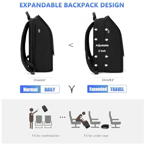 G-FAVOR Business Backpack for Men, Laptop Backpack with USB Charging Port for 15.6 inch Laptop, Water-resistant Expandable Travel Backpack3