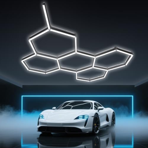 Catálogo para Comprar On-line Iluminación para talleres - solo los mejores. 41 DAKASON - Luz LED hexagonal para cochera, paquete de 25 luces de panal de 168 W, 6500 K, blanco brillante, luces hexagonales LED modernas para cochera, para gimnasio, detalles de...