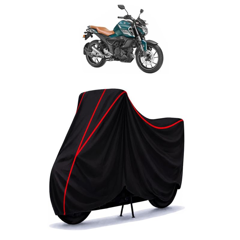 Image of FZ S FI New Water Resistant Bike Cover for All Motorcycles & Rain | Heavy Duty Taffeta Fabric | UV Protection, Dustproof, Scratchproof | All Weather Two Wheeler Body Cover with Elastic Bottom
