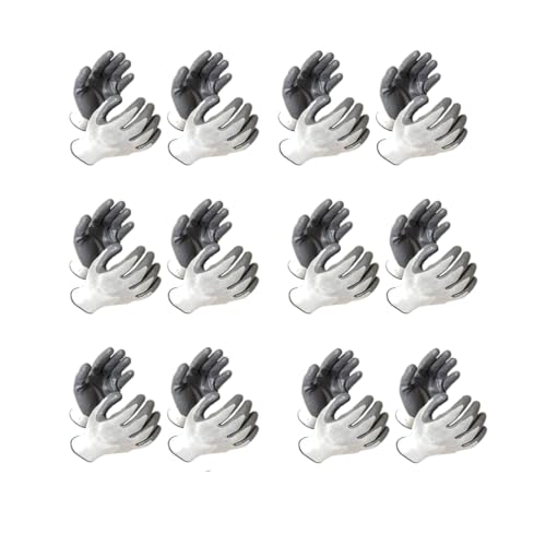 Image of Multipurpose Nylon Anti Cut PU Nitrile Coating Work Safety Gloves, Hand & Fingers, Gardening, Mechanical, Construction, Agriculture & Automotive - Durable & Comfortable (12 Pairs WhiteGrey)