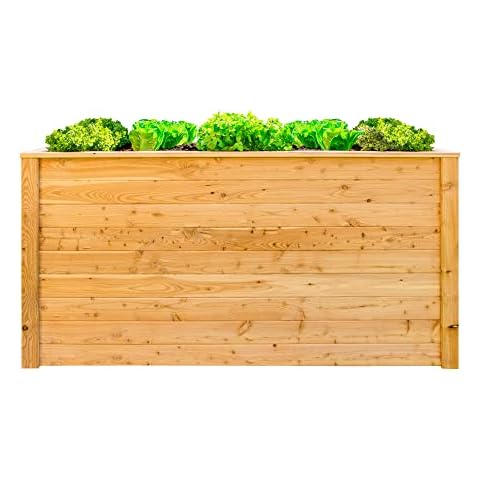 WESTMANN Hochbeet aus Lärchenholz | 170x90x84 cm Natur | Kräuterbeet für den Außenbereich | Holzhochbeet zum Bepflanzen von Gemüse & Kräutern Cover