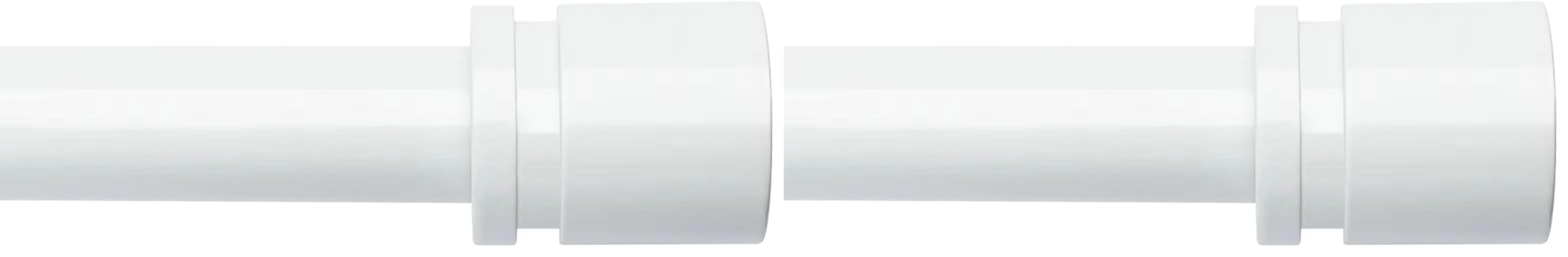 Byondeth Curtain Rods for Windows 16 to 88 Inches Adjustable Length 1 Inch Diameter Window Curtain Rod with Aluminium End Cap, White (Pack of 2)
