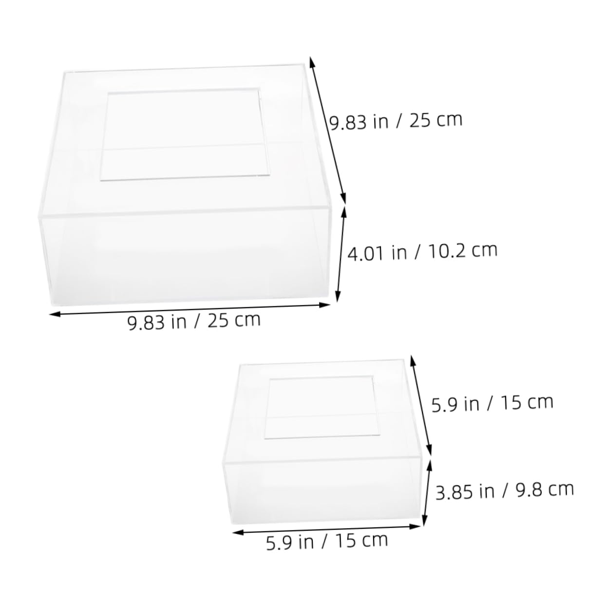 Mikinona 2pcs Acrylic Cake Stand Transparent Fillable Riser for Parties Sturdy and Lightweight Design for Displaying Cakes and Desserts and Presentable