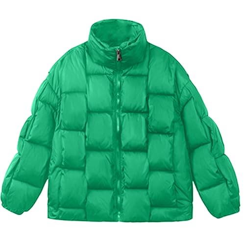 Puffer Jacket Womens Fashion Y2k Puffy Bubble Coat Loose Fit Quilted Jacket Winter Warm Thicken Full-Zip Down Outerwear3