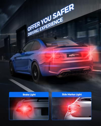 Image of SEALIGHT LED Brake Light Bulbs, 3157 LED Bulb Red, 600% Brighter 3056 3156 3057 Tail Light Bulbs with Projector Lens, for Parking Stop Lights, Automotive Tail Light Covers, Brilliant Red, Pack of 2
