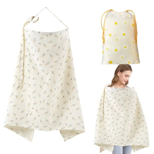 Musselin-Stillbezug für Babys Stillen Abdeckung Baumwolle Stillschal...